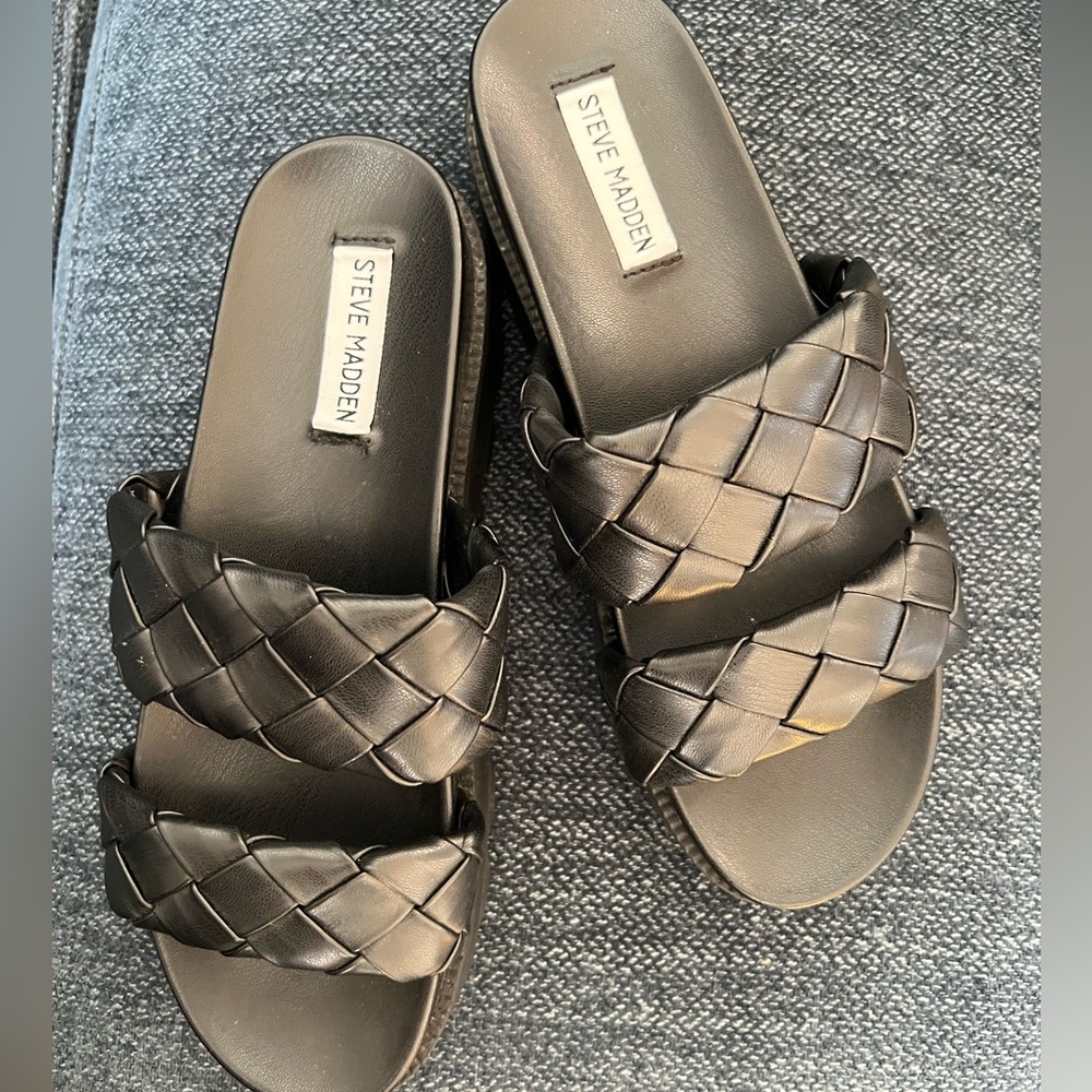 New Steve Madden Women's Black Sandals Size 8